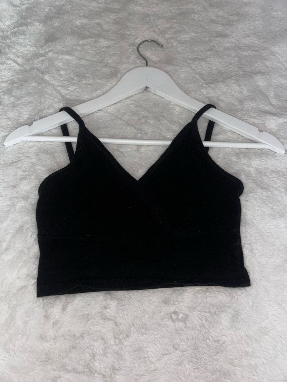 Brandy Melville Black Cropped V-Neck Tank
